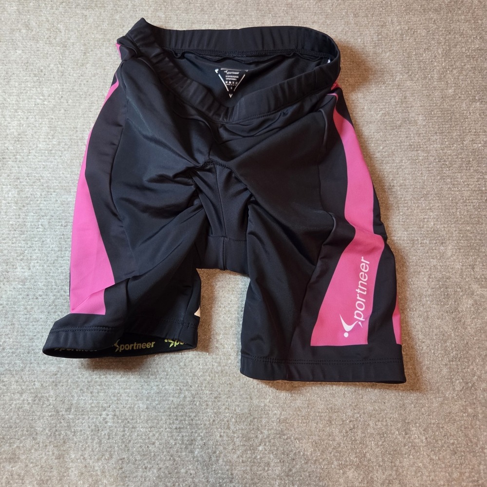 Sportneer Womens Cycling Shorts Black Pink 3D Padded Bike Shorts Size Small